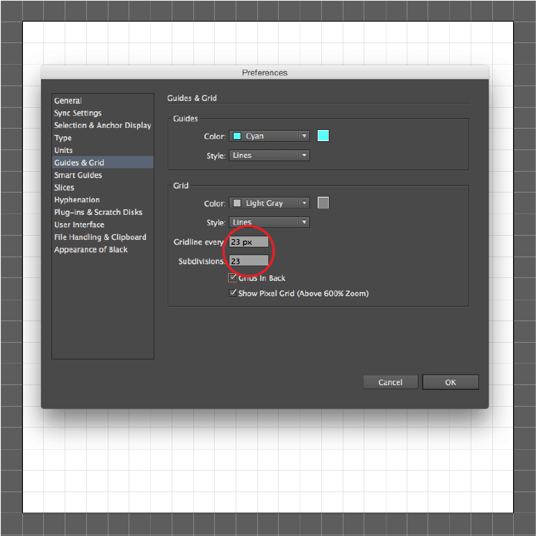 Adobe Illustrator CC - Icon Font Gridline