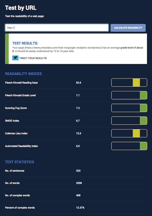 Readability Test Tool